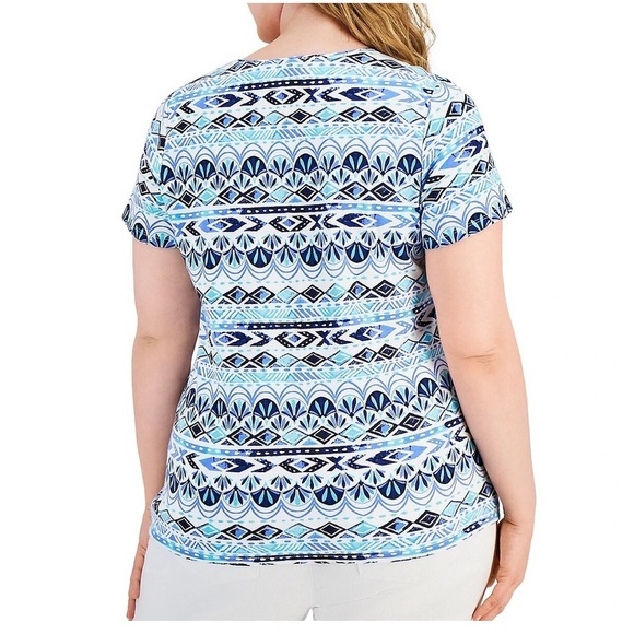 Karen Scott Printed Crew Neck T-Shirt sz XXL - Picture 7 of 7